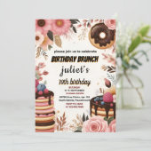 Word lid van Donut pannenkoek volwassen roze Brunc Kaart (Staand voorkant)