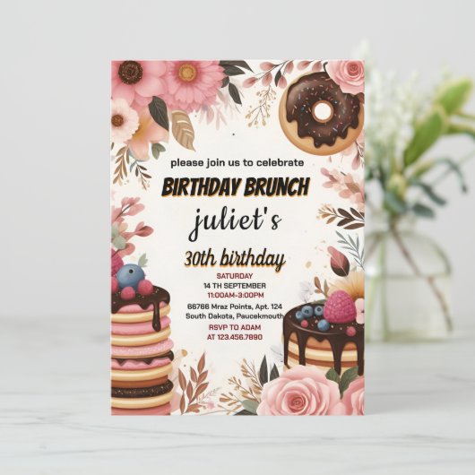 Word lid van Donut pannenkoek volwassen roze Brunc Kaart (Staand voorkant)