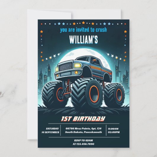 Word lid van Kinder Boy Cars Cool Monster Truck 1e Kaart (Voorkant)