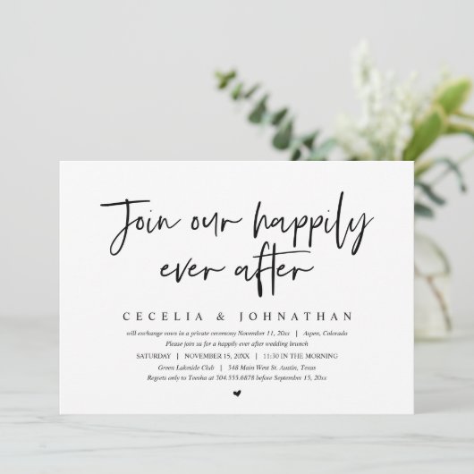 Word lid van onze Happily Ever After, bruiloft bru Kaart (Staand voorkant)