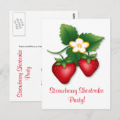 Word lid van onze Strawberry Shortcake Party Briefkaart (Voorkant / Achterkant)