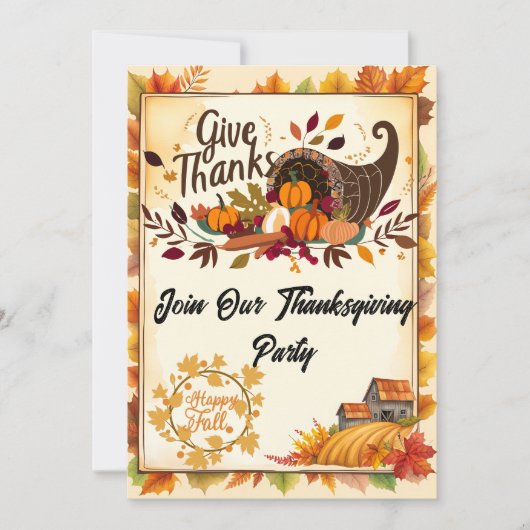 Word lid van onze Thanksgiving partij Kaart (Voorkant)