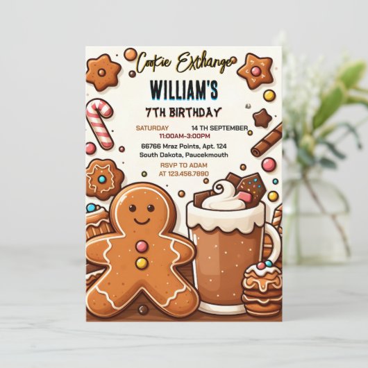 Word lid van schattig eten Kinder Cookie Exchange Kaart (Staand voorkant)