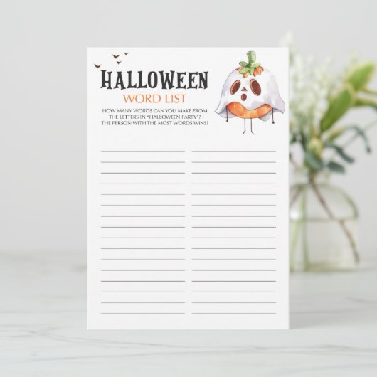 Word List Game voor Halloween-groep (Staand voorkant)