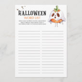 Word List Game voor Halloween-groep (Voorkant)