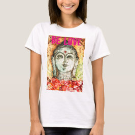 Word Love Buddha Art Flowy Off Shoulder Shirt