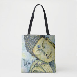 Word Love Buddha Art over Print Canvas tas