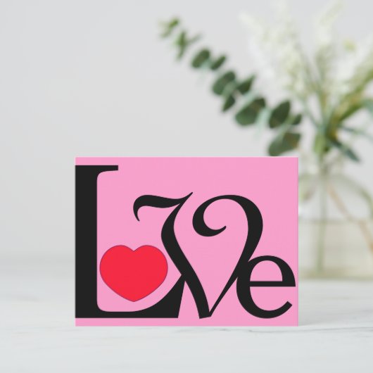 Word Love Heart Briefkaart (Staand voorkant)