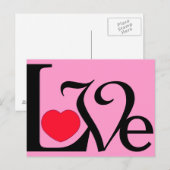 Word Love Heart Briefkaart (Voorkant / Achterkant)