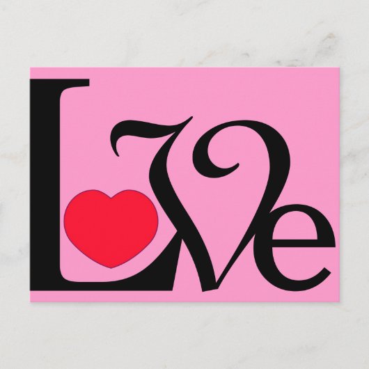 Word Love Heart Briefkaart (Voorkant)