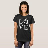 Word Love with Dog Silhouette T-shirt (Voorkant volledig)