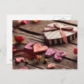 Word Love with Heart Shaped Valentijnsdag Gift Feestdagenkaart (Voorkant / Achterkant)