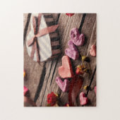 Word Love with Heart Shaped Valentijnsdag Gift Legpuzzel (Verticaal)