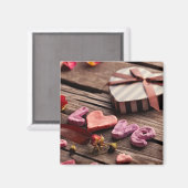 Word Love with Heart Shaped Valentijnsdag Gift Magneet (Voorkant / Achterkant)