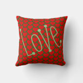 Word Love with Red Hearts Background Kussen (Achterkant)