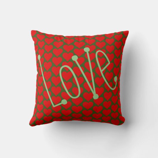 Word Love with Red Hearts Background Kussen (Achterkant)