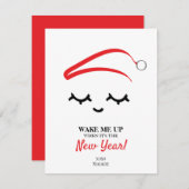 Word me wakker Nieuw jaar Eye zweert grappig kerst Feestdagenkaart (Voorkant / Achterkant)