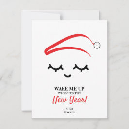 Word me wakker Nieuw jaar Eye zweert grappig kerst Feestdagenkaart