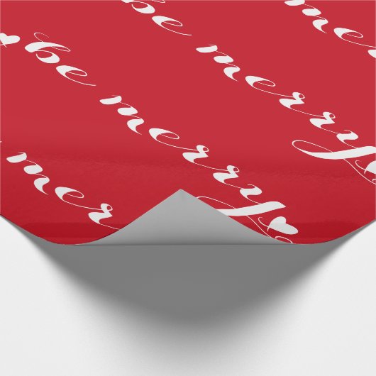 Word 'Merry Script Red & White Kerstfeestdag' Cadeaupapier (Hoek)