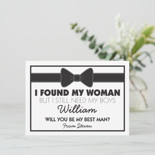 Word mijn beste zwarte witte Stropdas Kaart (Staand voorkant)