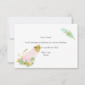 Word mijn Bloemenmeisje Boho Pink en Gold Feat (Achterkant)