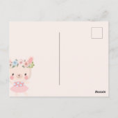 Word mijn Bloemenmeisje Cute Bunny Briefkaart (Achterkant)