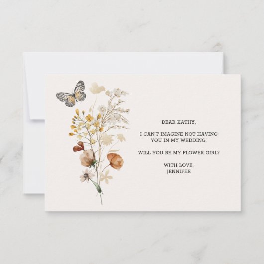 Word mijn Bloemenmeisje  Floral (Achterkant)