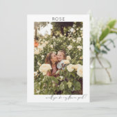 Word mijn Bloemenmeisje Fotokalligrafie V Kaart (Staand voorkant)