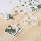 Word Mijn Bloemenmeisje Pink Floral Script Legpuzzel (Zijkant)