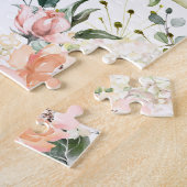 Word Mijn Bloemenmeisje Pink Floral Script Legpuzzel (Zijkant)