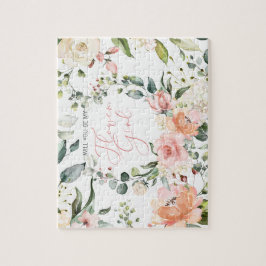 Word Mijn Bloemenmeisje Pink Floral Script Legpuzzel