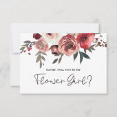 Word mijn Bloemenmeisje Red Blush Rozen (Voorkant)