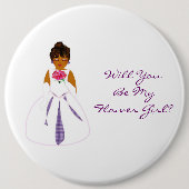 "Word mijn Bloemenmeisje" Ronde Button 6,0 Cm (Voorkant)