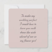 Word mijn Bloemenmeisje Roze uitnodiging (Achterkant)