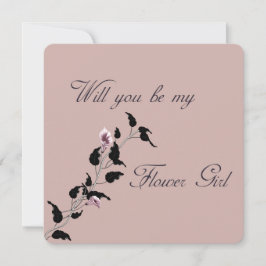 Word mijn Bloemenmeisje Roze uitnodiging