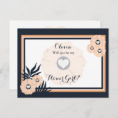 Word mijn Bloemenmeisje Wedding Floral Briefkaart (Voorkant / Achterkant)