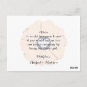 Word mijn Bloemenmeisje Wedding Floral Briefkaart (Achterkant)