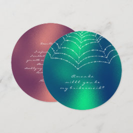 Word mijn Bridesmaid Copper Green Dewy Web Kaart