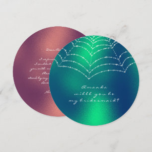 Word mijn Bridesmaid Copper Green Dewy Web Kaart