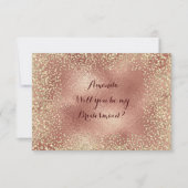 Word mijn Bridesmaid Copper RoseGold Confetti Kaart (Voorkant)