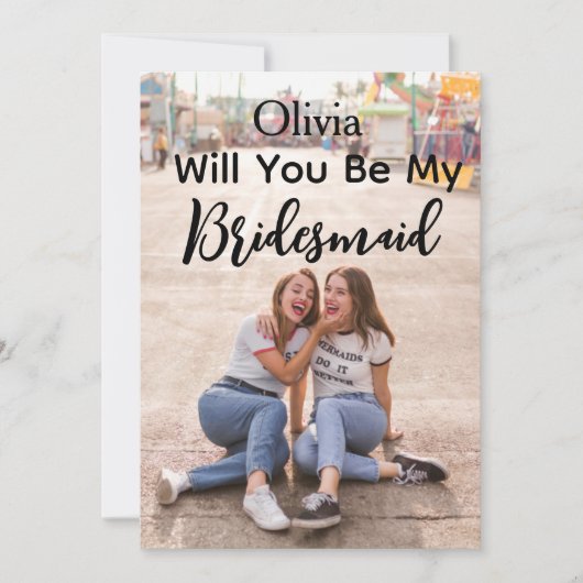 Word mijn Bridesmaid, eenvoudige moderne foto Kaart (Voorkant)