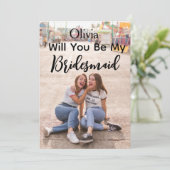 Word mijn Bridesmaid, eenvoudige moderne foto Kaart (Staand voorkant)