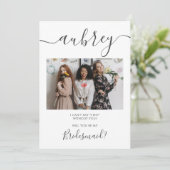 Word mijn Bridesmaid foto modern Kaart (Staand voorkant)