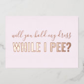 Word mijn Bridesmaid Funny Foto Folie Uitnodiging (Voorkant)