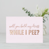 Word mijn Bridesmaid Funny Foto Folie Uitnodiging (Staand Voorkant)