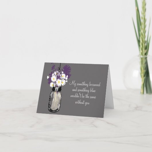 Word mijn Bridesmaid - Mason Jar en Wildbloemen (Voorkant)