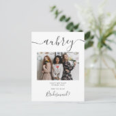 Word mijn Bridesmaid Moderne Fotouitnodiging Uitnodiging Briefkaart (Staand voorkant)