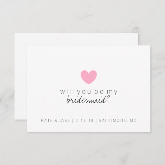 Word mijn briefkaart - hartroze (Voorkant / Achterkant)