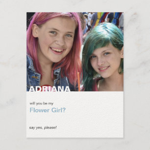 Word mijn eenvoudige moderne Bloemenmeisje foto Kaart