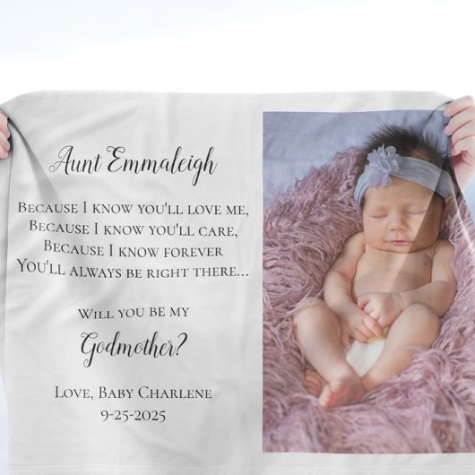 Word mijn godmoeder voorstel Foto Uitnodigen Fleece Deken
